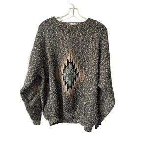 Vintage Massimo Italy Sweater Coogi Style Size Medium Geometrical Diamonds Aztec